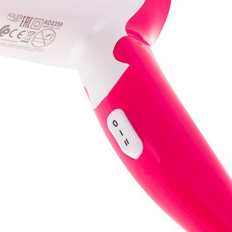 Adler | Hair Dryer | AD 2259 | 1200 W | Number of temperature settings 2 | White/Pink - 4